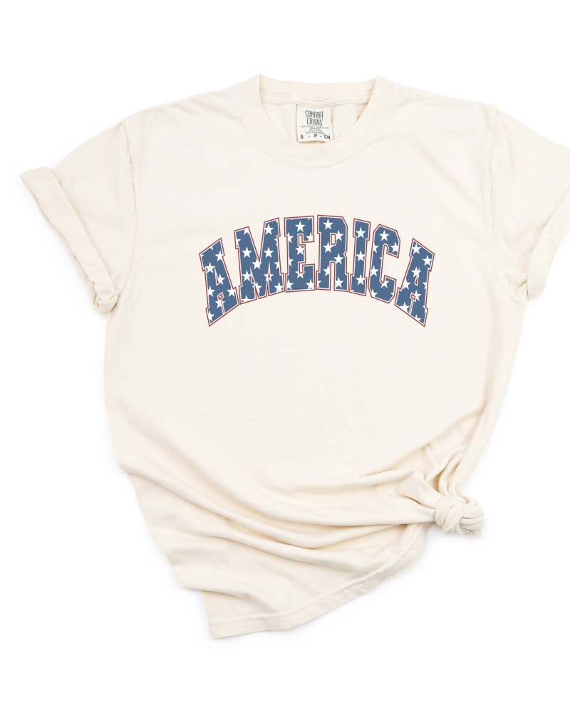 Front of a size XL Retro America Stars Garment Dyed Tee in Ivory by Simply Sage Market. | dia_product_style_image_id:295206